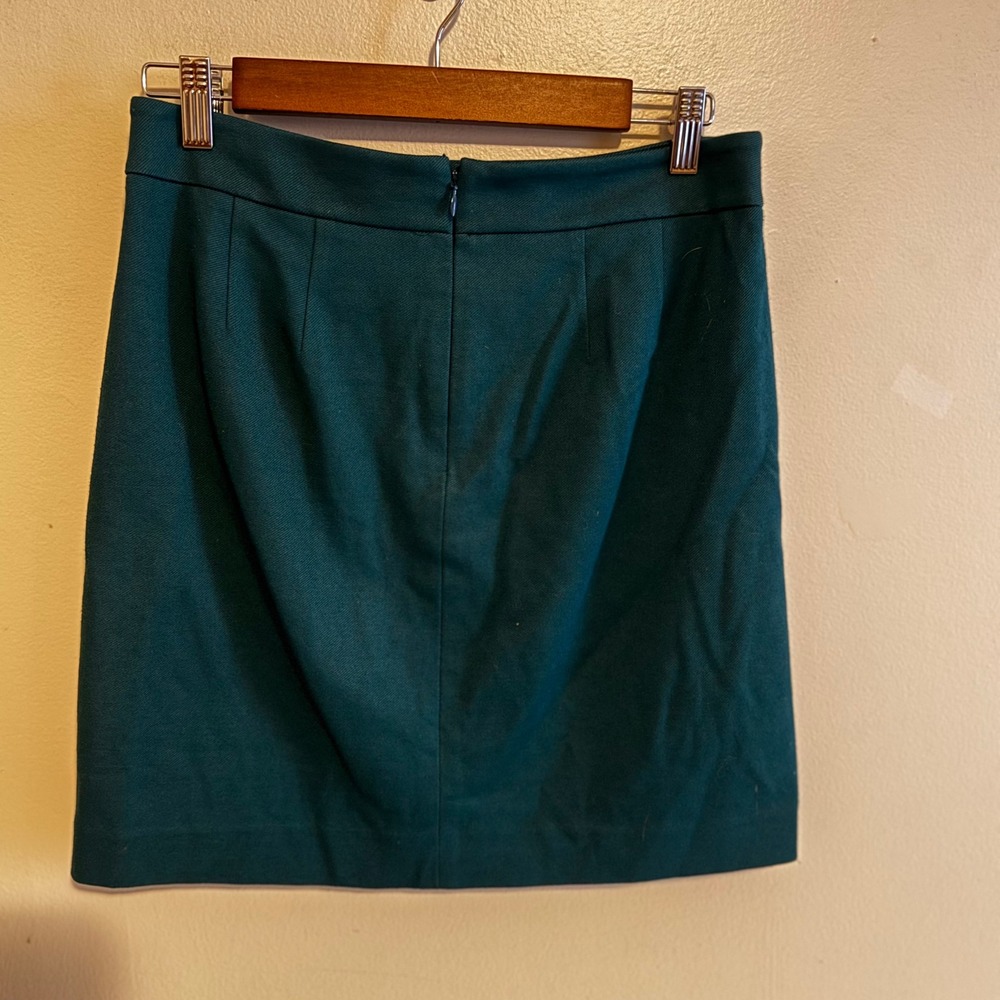 Ann Taylor LOFT Women's Sz 2 Dark Teal Button Mini Skirt Fall Winter Layers